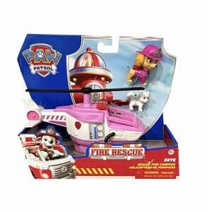 Paw Patrol Fire Rescue Skye Rescue Fire Chopper Vehicle & Figure New